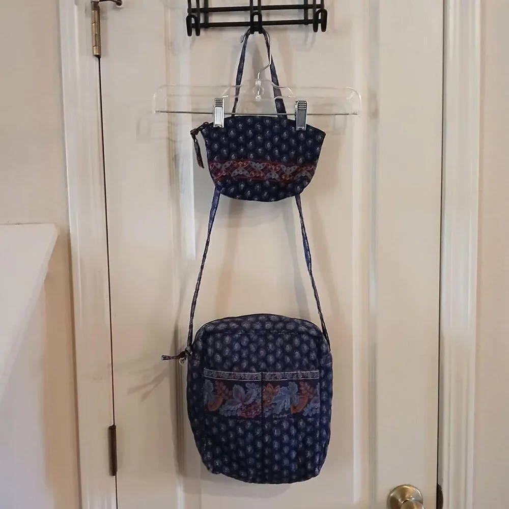 VTG Y2K 98 Vera Bradley Retired Rare Classic Navy Moms Day Out Bag & pouch